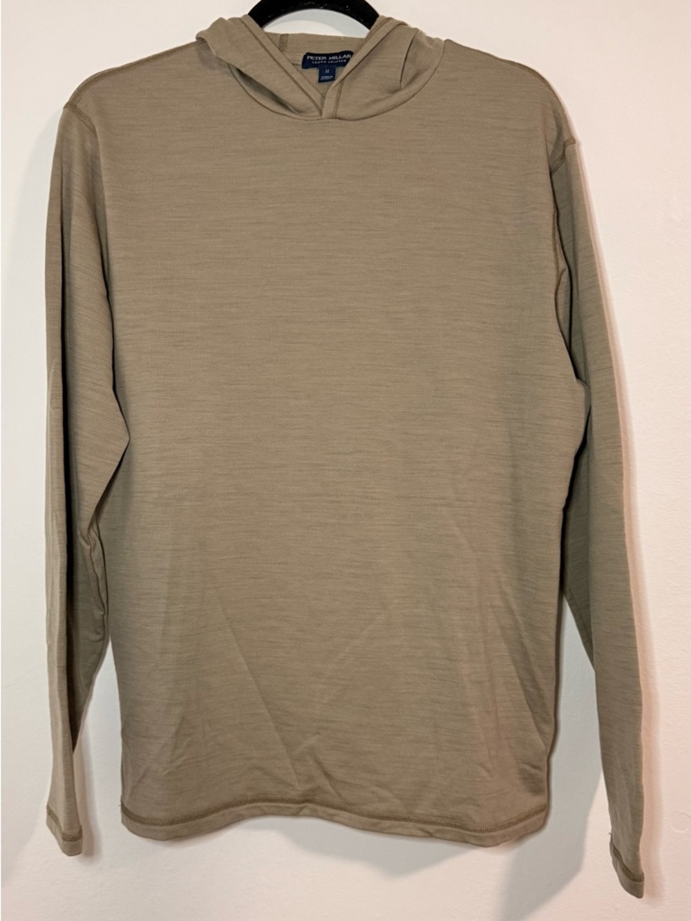Peter Millar Hoodie Mens Sage Green Lava Wash Pullover Hooded Sweater Golf M